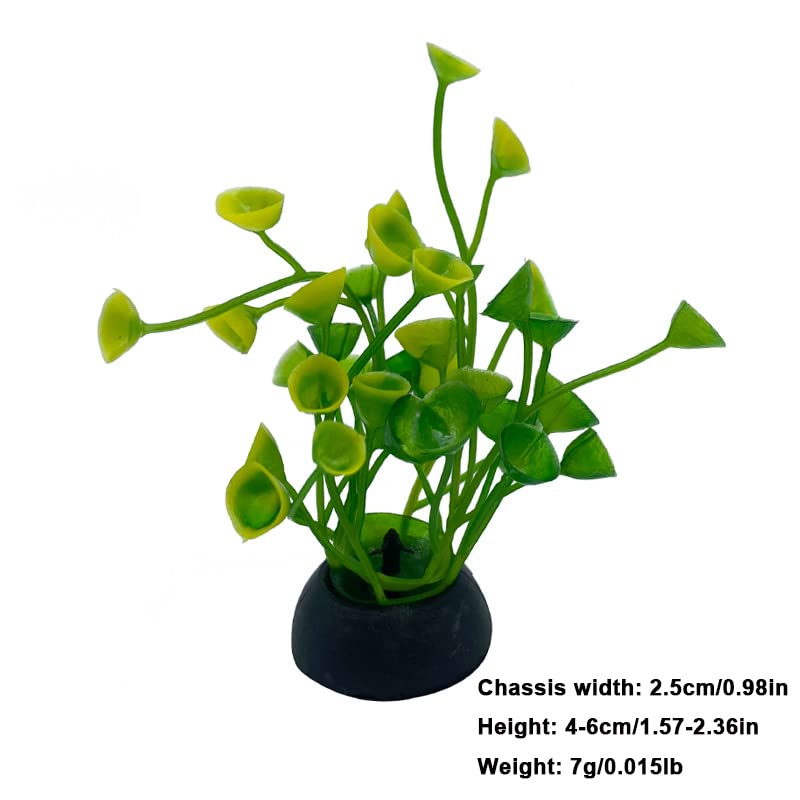 Vtapliea 12PCS Small Artificial Aquarium Plants - Green Plastic Fish Tank Decor, Safe For Betta Fish, 1.6 Inch Tall - View #9
