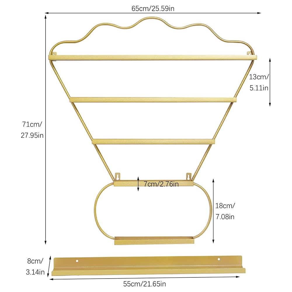 6 Set di Porta Smalto da Parete, Porta Smalto da Parete, Organizer per esporre Smalto, Porta Rossetto in Metallo per Spa, Salone di Bellezza, Negozio,Nero