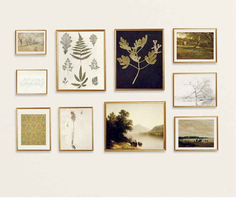 Set 10 Vintage Painting Prints For Wall Decor, French Country Large Vintage Wall Art