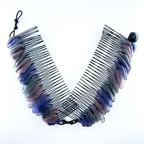 Banana Hair Clip for Thick Curly Hair, Make Easy Protective Styles (Large Peach Ribbon) (Storm Blue, Large)