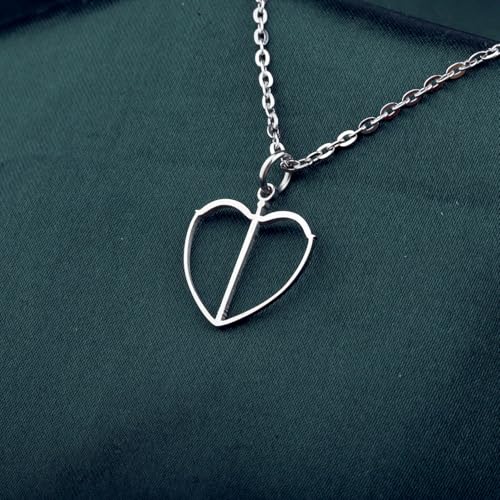 PLITI Song Of Achilles Gift Achilles Patroclus Gift Bow and Arrow Heart Necklace For Book Lover4