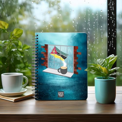 Carnet Mozambique Coffee Rain format A5 avec réglure supérieure en lot