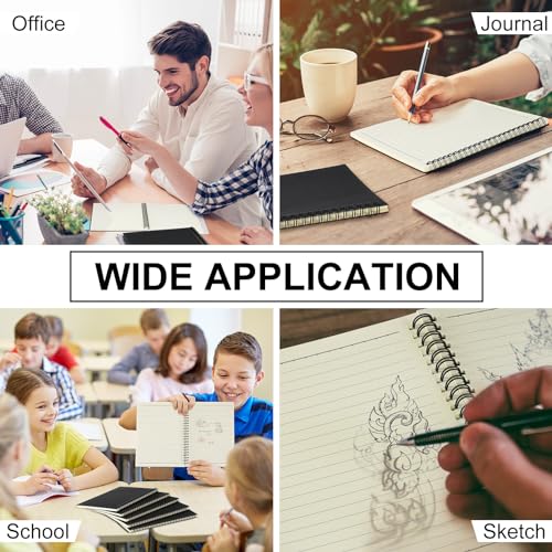 Image of Yahenda 3 Pcs Spiral Notebooks,1 Subject,Wide Ruled, Black