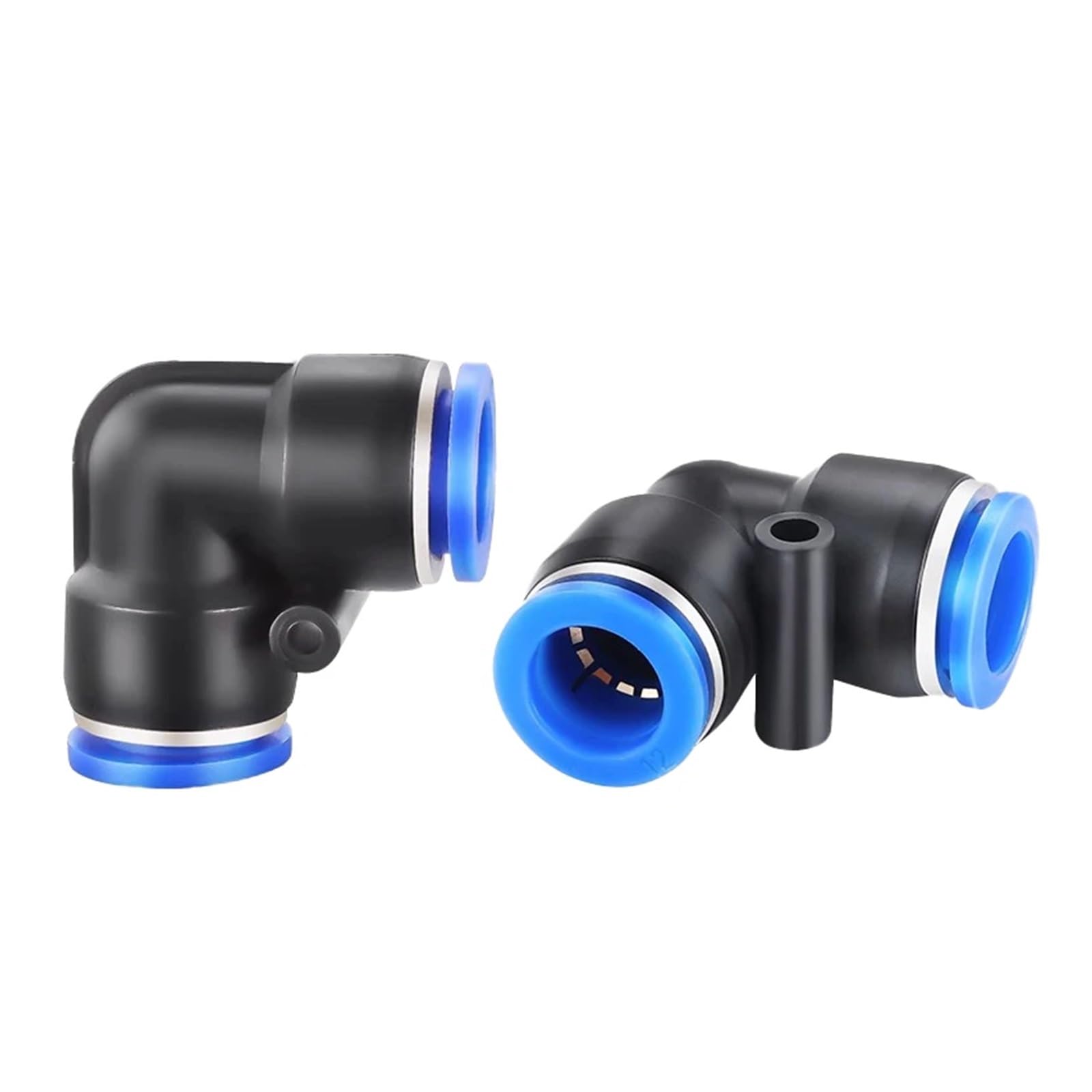 Conectores Neumáticos 20 piezas conector rápido neumático PV codo de 90 grados plástico 4mm 6mm 8mm 10mm conector de agua de empuje de 2 vías(Pv-8,100 Pcs)