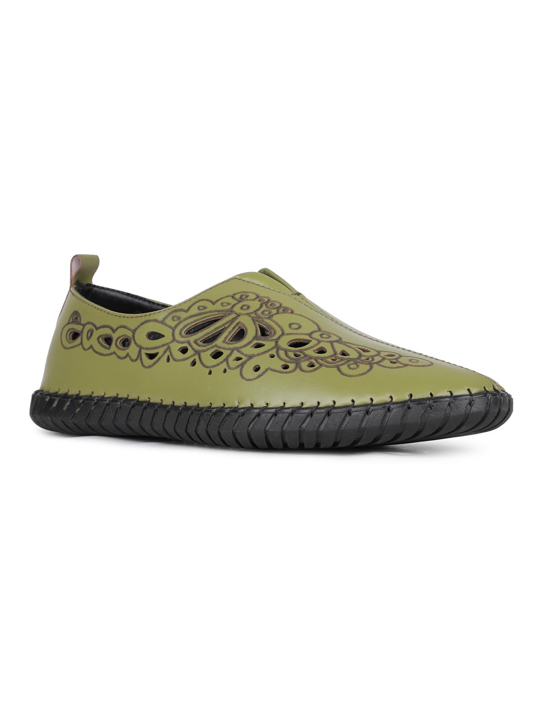 Womens Womens Green Casual Embellished Round Toe Loafers Shoes Loafer-image-43