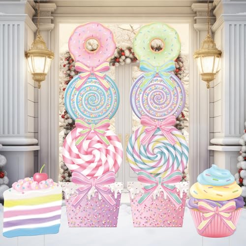 Whimsical Pastel Candyland Christmas Yard Decorations