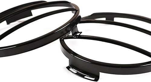 Miniatura 8 de YIWANG Protector de la lámpara trasera de metal negro para Land Rover Defender 2014-2019 Accesorios externos del coche (cubierta de faros 2 unidades)