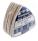 120 fogli di carta vetrata Delta da 93 pezzi, fissaggio in velcro, 6 diverse grane K40/60/80/120/180/240 per 10 fogli, 6 fori, P-D-W