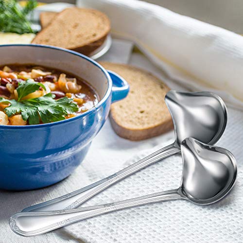 Small Ladle Gravy Ladle Drizzle Spoon 18/10 Stainless Steel Saucier Sauce Soup Spoon For Spooning Gravies And Sauces (2 Pieces) #TOP6