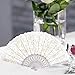 Ventaglio Pieghevole In Pizzo - Ventaglio A Mano, Con Ossa Del Ventaglio In Plastica Placcate In Oro , Pieghevole Di Alta Qualità In Pizzo Con Fiore Di Rosa Ventaglio Di Spettacoli Di Danza Matrimoni