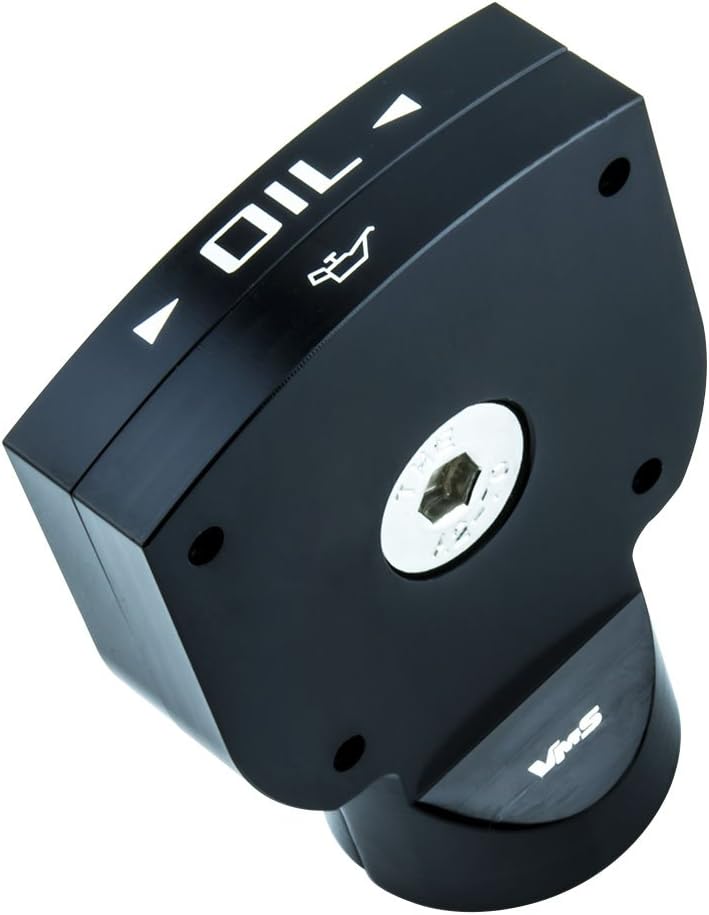 VMS Racing BLACK Engine Oil DIPSTICK Handle COVER in Billet Aluminum Compatible with LS3 6.2L V8 Engines 08-18 2008-2018