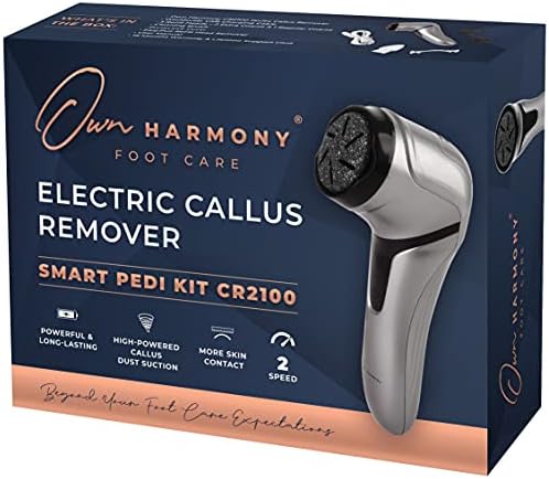 Electric Foot Callus Remover with Vacuum - Own Harmony Professional Pedicure Tools Kit for Powerful Pedi Feet Care Vac, Electronic Foot File CR2100, Best for Hard, Dry, Cracked, Dead Skin (3 Rollers)