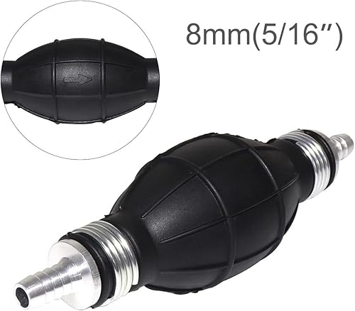 Miniatura 9 de Bomba de combustible de goma de 2 bombillas negras para transferencia de combustible al vacío, imprimación manual, gasolina, gasolina, diésel,