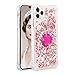 Produktbild FAWUMAN Hülle für iPhone 11 Pro Max (6.5inch) Diamant Ring Flüssig Treibsand Silikon TPU Bumper Hülle für iPhone 11 Pro Max (6.5inch)Rose Gold Liebe