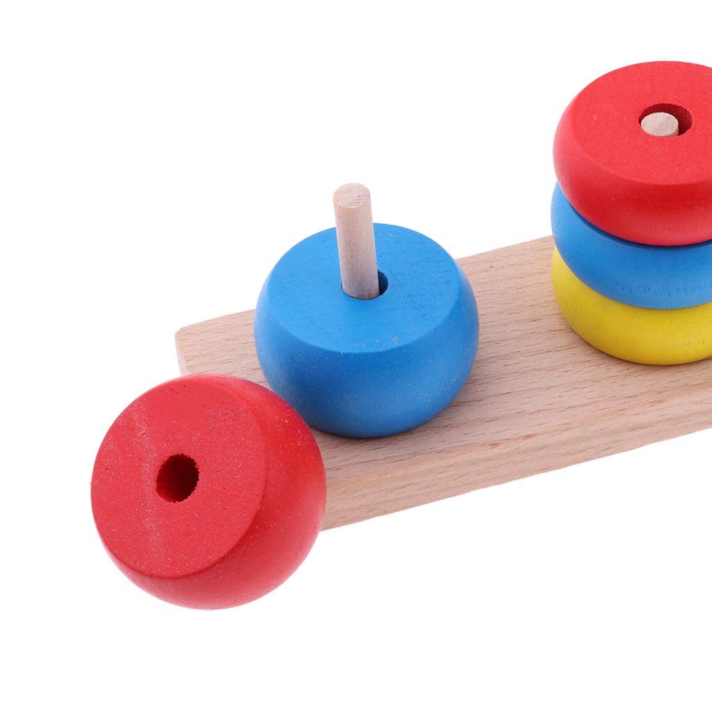 1 juego (8 piezas) Montessori - Bloques apilables de madera para clasificar formas de juguete