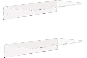 Acrylic Wall Mount Shelf: Weiai Clear Acrylic Shelves 12 Inch for Wall Storage