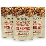 Sugar Bob’s Finest Kind, Maple Sriracha Cashews, Slow Roasted Sweet and Salty Nuts, Handmade in Vermont, 2.5 oz (Pack of 3)