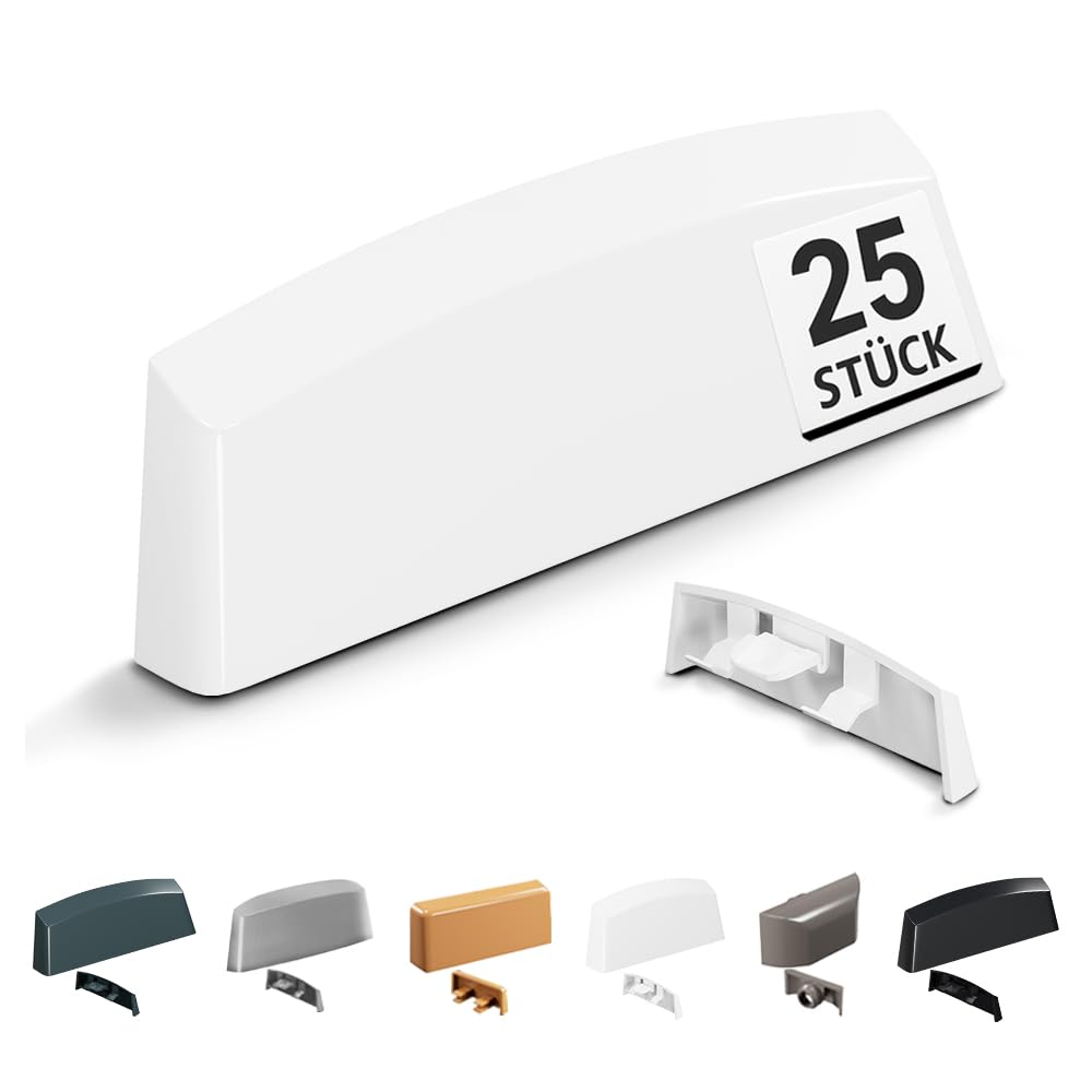 V Vooxa White Ral9016 Vooxa Pack Of 25 Window Water Slot Caps 45 Mm White Ral 9016 For Slot Milling Of 29-33 X 4.6-5 Mm