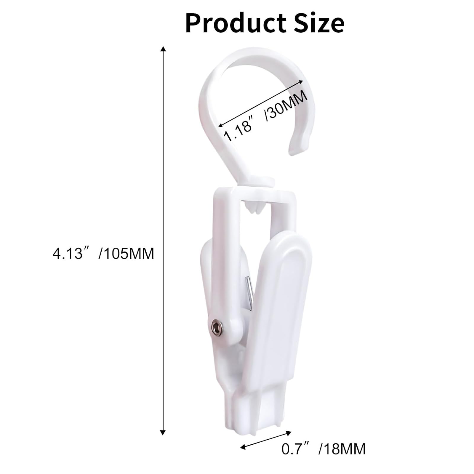 10 Pack Laundry Clips, with Rotating Hooks,Strong Plastic Towel Clips for Kitchen Quilt Hanger Clothes Pins for Hangers Home Use Black and White Ideal for Beach Towels Pants Socks and More