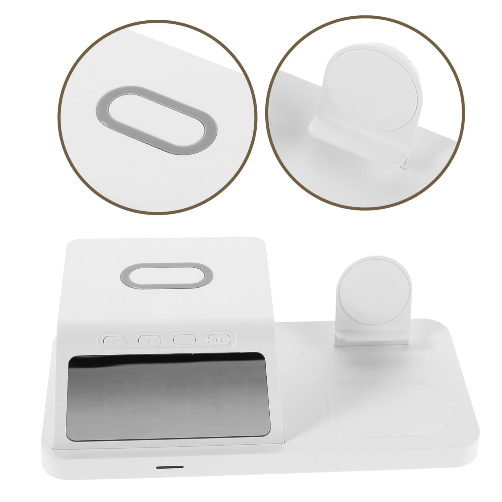 Homoyoyo 15w Caricatore Wireless con Orologio Dock di Ricarica Supporto per Ricarica Wireless Rapida da Compatibile con Vari Dispositivi per Comodino e Uffici