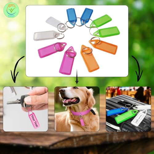Image of Plastic Multicolor Assorted Keychain with Two Side ID Label and Split Ring