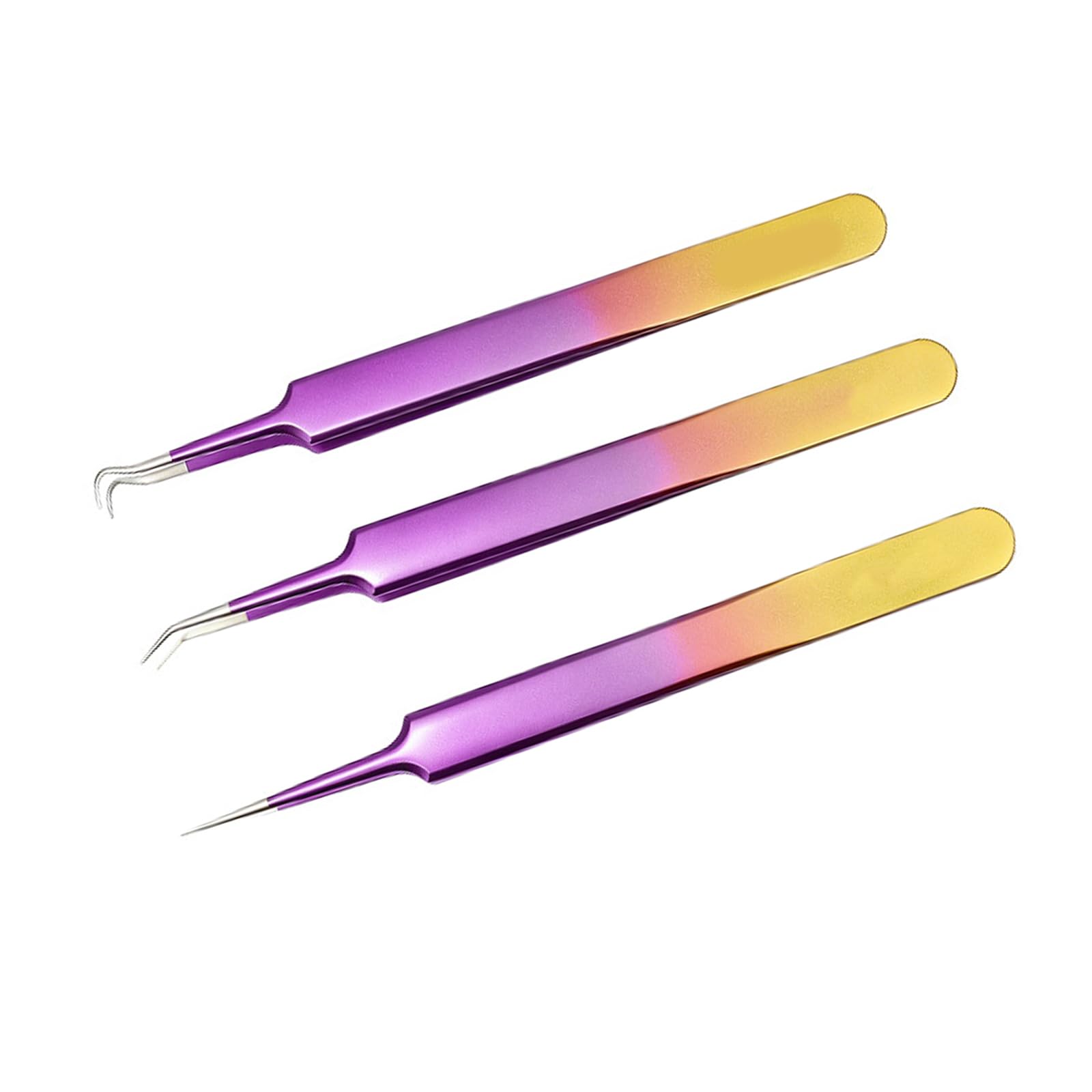 Msioytog Detail Repair Tweezers Stainless Steel Set, 3 Piece Straight And Angled Fine Tip Tools For Small Part Handling And Model Assembly Tasks Tweezer Set Stainless Steel Tweezers Fine Tip Angled