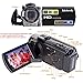 kicteck Video Camera Camcorder Digital Camera Recorder Full HD 1080P 15FPS 24MP 3.0 Inch 270 Degree Rotation LCD 16X Zoom Camcorder with 2 Batteries(604s)