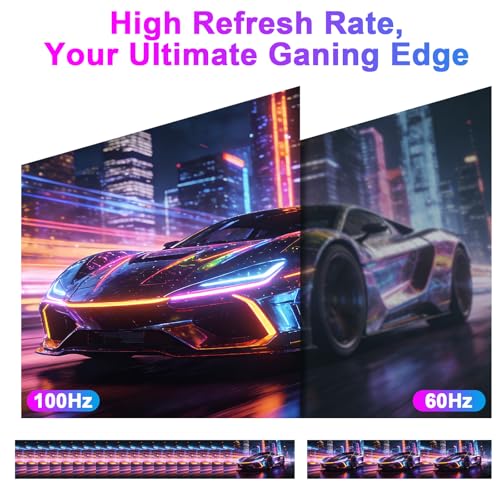 Image of QQU 23.8 inch Large Portable Touchscreen Monitor, 1080P 100Hz FHD 100% sRGB USB-C HDMI Home Gaming Second Monitor Speakers w /120Stand & VESA Travel Monitor for Laptop, MacBook, PC, Phone, Tablet, Switch