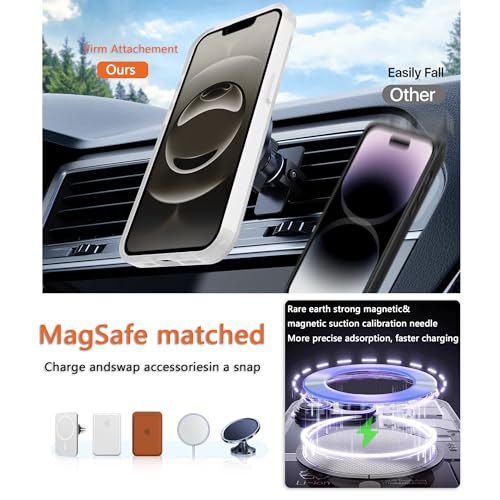 Image of Magnetic iPhone 16E /17e case,Compatible with Magsafe, Military-Grade Protection,Slim Translucent Matte Shockproof with Anti-Scratch Anti-Fingerprint Phone Cover (Frosted white, iPhone 16E /17e)