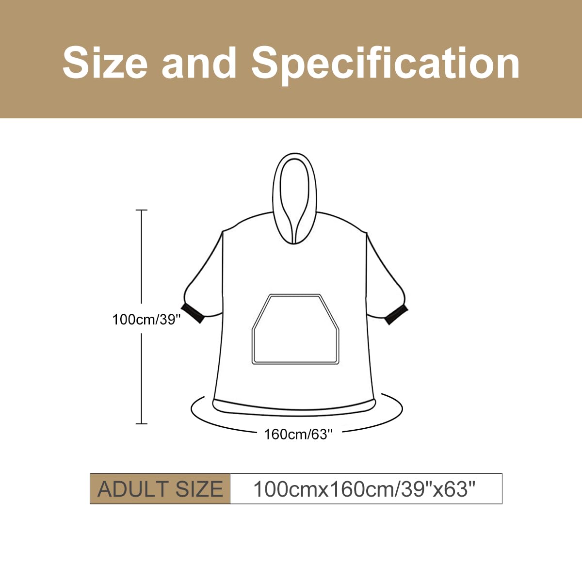 BlessLiving Gold Wolf Sweatshirt Blanket Hoodie Native American Wolf Sherpa Fleece Oversized Hoodie Blanket with Giant Pocket, Super Cozy Wearable Blanket Hoodie Sweatshirt Gift (Adults 63