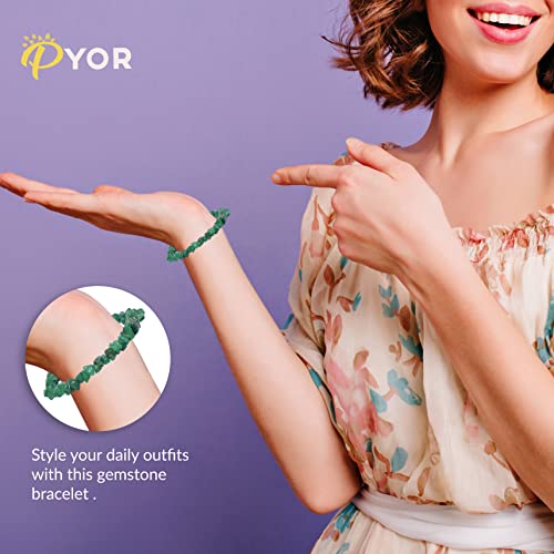 Pyor Green Jade Energy Bracelet For Women Gemstone Bracelets Spiritual Crystal Beads Healing Jewelry Positive Crystals Prosperity Bead Charms Healing Chakra Balancing Aura Cleansing Stone Gifts #TOP1