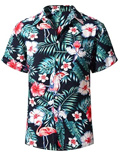 Yuson Girl Camisa Hawaiana Hombre Manga Corta Camisa Estampada Aloha con Botones Negro L | Ya disponible en tu tienda friki favorita! En mundofriki.es!