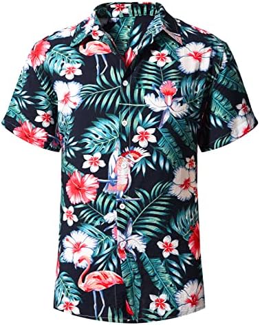 Chemise Hawaïenne Homme Manches Courtes à Poche Imprimé Floral