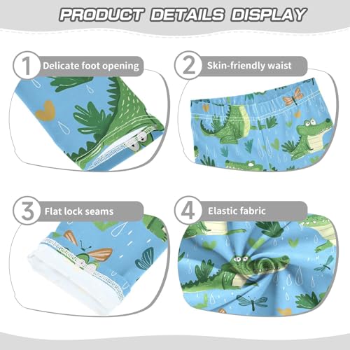 Cute Alligators Girls' Leggings Toddler Doodles Raindrops Kids Yoga Pants Dance Active Tights 4T3