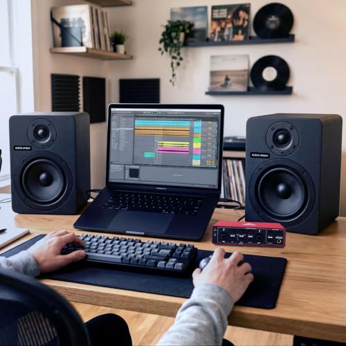 Image of Audio Array 5-Inch 2 Way Near Field Studio Monitor Speakers Pair | 140W RMS Class AB Amplification | Kevlar Woofer, Silk Dome Tweeter | XLR /TRS Inputs | 56Hz-22kHz Frequency Response | X5