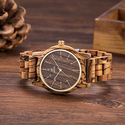Wooden Watches Uwood Series 40 mm Unisex Natural Handmade Wood Watch with Gift Box & Band Adjustable4