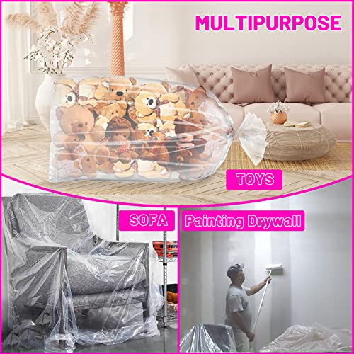 Image of 10 Pcs 98.4 x 59 Inches Clear Large Balloon Bags for Transport