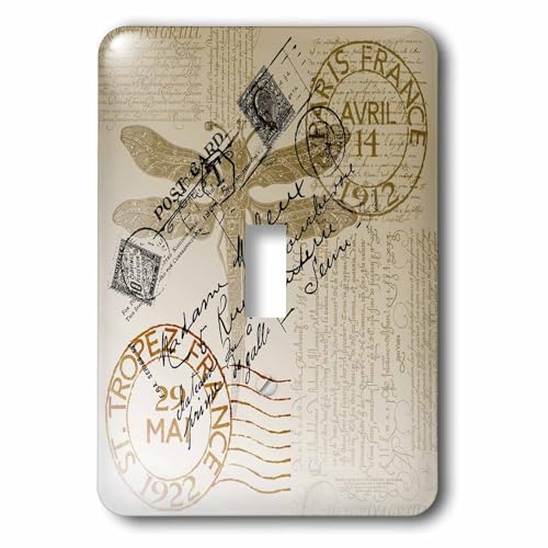 Interruptor de palanca con diseño de libélula postal vintage 2