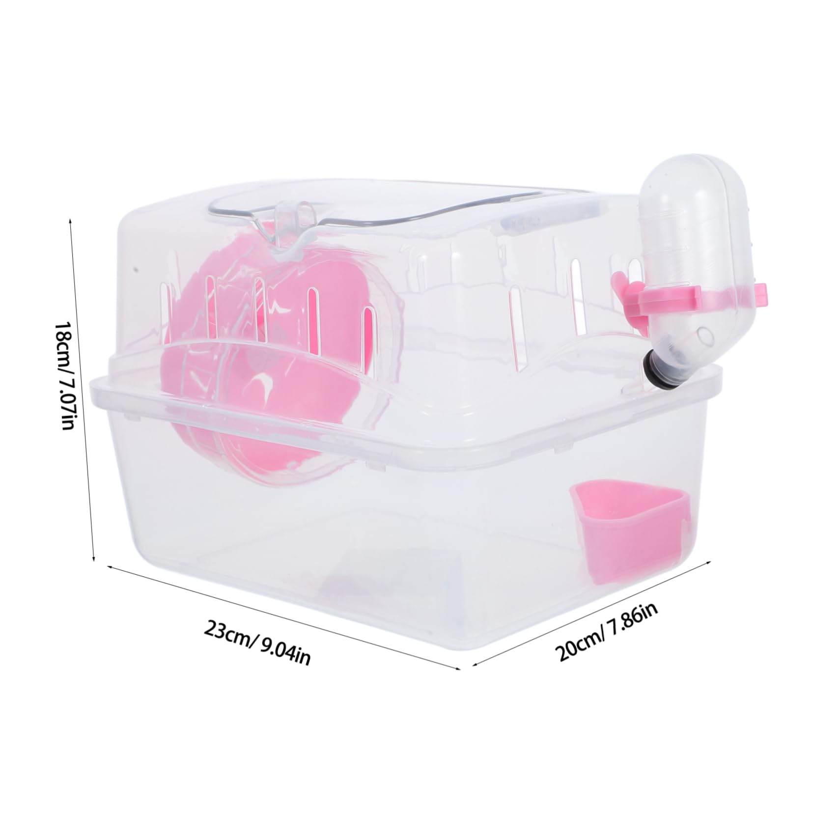 Hohopeti Portable Transparent Hamster Cage Travel Friendly Case for Hamsters and Pets Includes Feeding Accessories Secure Design for Easy Observation and Maintenance