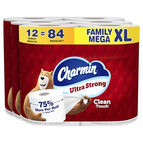 Image of Charmin Ultra Strong Clean Touch Toilet Paper, 12 Family Mega XL Rolls = 84 Regular Rolls
