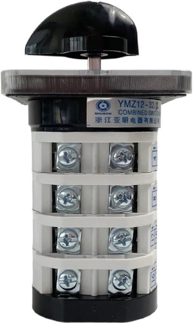 Multi 5 Positions YMZ12-32/4 Changeover Rotary 660V 32Amper Four Stages 4 Levels Silver Contact 16 Terminals Cam Switch(0-4 Positions)