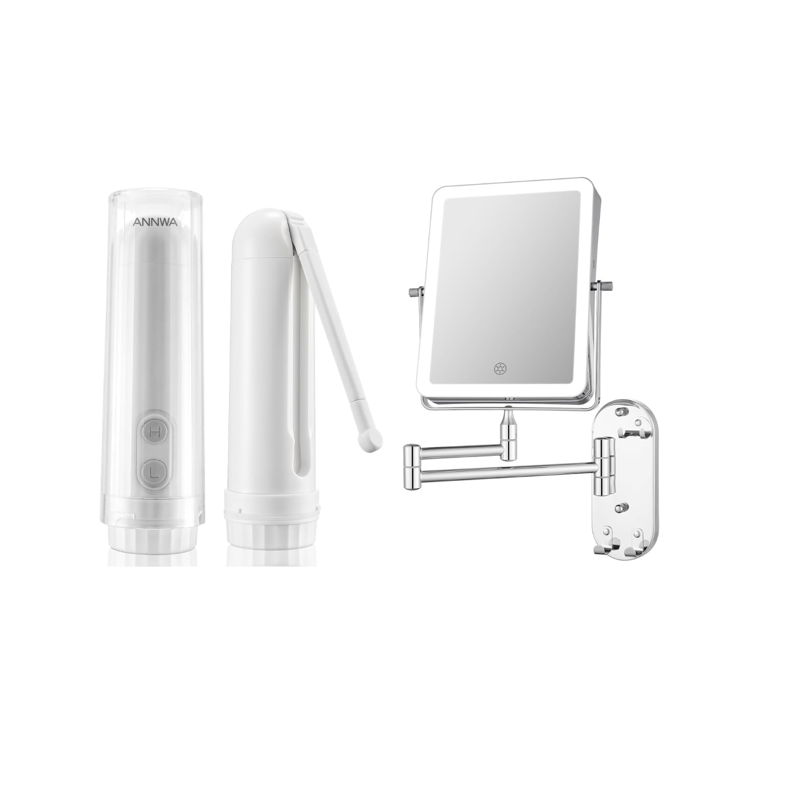 Bidet portable et miroir maquillage LED rechargeable contre les imperfections