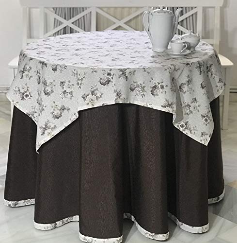 INUSUAL Falda o Ropa de Camilla Redonda Verano 90x75 y a Medida, Modelo Victoria (Chocolate)