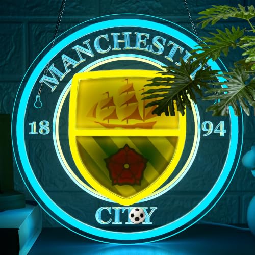 Image of Football Neon Sign for Wall Decor Soccer Team Logo LED Light for Man Cave