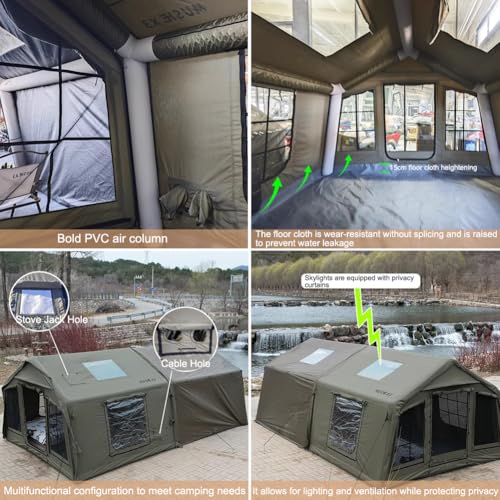 Carpa inflable de lona de algodón para 5-6 personas miniatura 5