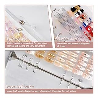 Large Clear Press on Nails Storage Box, Empty Press on Nails Packaging Box Set with Double-sided Adhesive Tape and 50 Arcylic Nail Display Stand Can Be Used to Store and Store Personal Items (large 1)