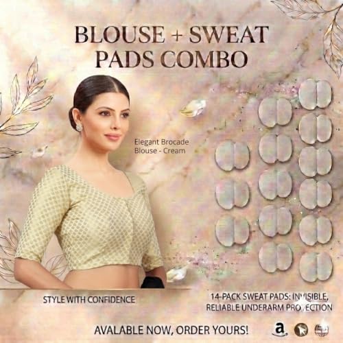 Image of Studio Shringaar Women's Zari Brocade Stitched Elbow Length Sleeves Saree Blouse
