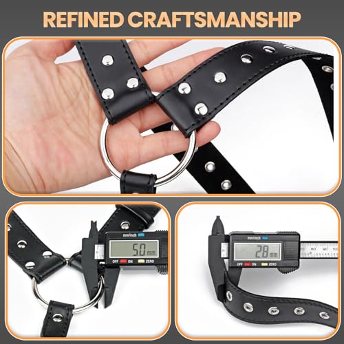 Men's PU Leather Chest Harness Belt, Adjustable Body Harness Belt for Men, Male Punk Chest Shoulder Harness for Party and Cosplay X0244