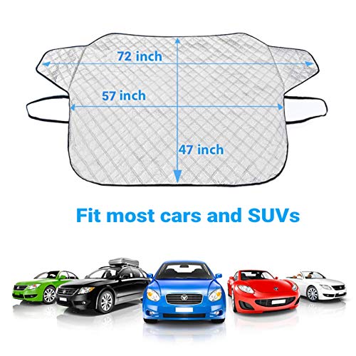 Mitaloo Car Windshield Snow Cover With 4 Layers Protection, Frost Ice Removal Sun Shade For Winter Protection, Extra Large And Thick Windshield Ice Cover Fits For Cars Trucks Vans And Suvs #TOP4