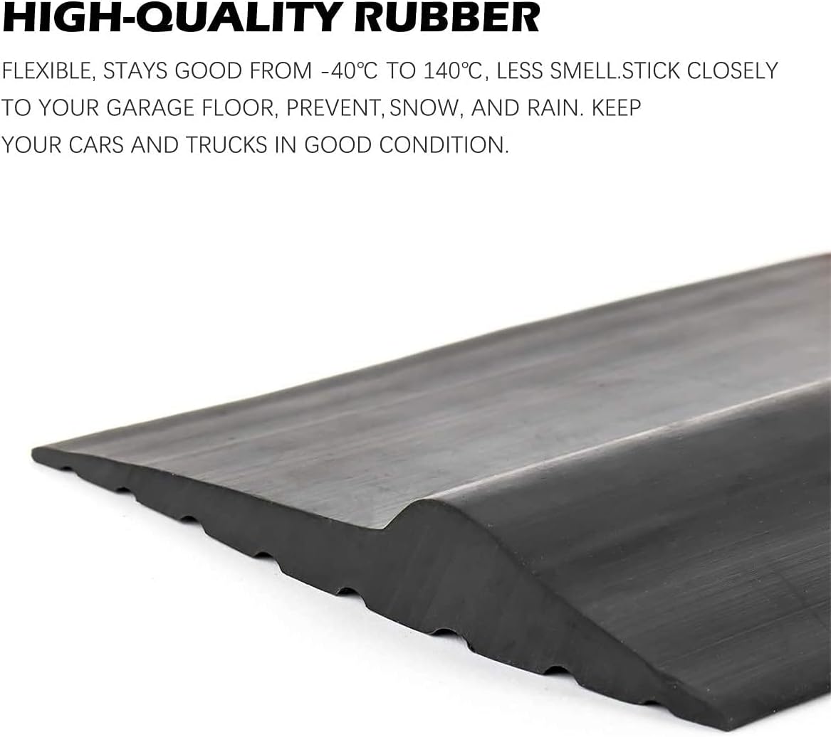 Universal Garage Door Bottom Threshold Seal Strip,Weatherproof Rubber DIY Weather Stripping Replacement, Not Include Sealant/Adhesive (10Ft, Black)